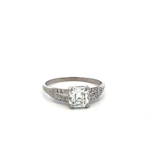 1.00CT ASSCHER CUT DIAMOND PLATINUM ENGAGEMENT RING WITH GIA (F VS2): 1.00CT ASSCHER CUT DIAMOND PLATINUM ENGAGEMENT RING WITH GIA (F VS2) PRODUCT DESCRIPTION Title: 1.00 Carat Asscher Cut F VS2 Diamond Platinum Engagement Ring Style: Engagement Metal: Platinum Gemstone