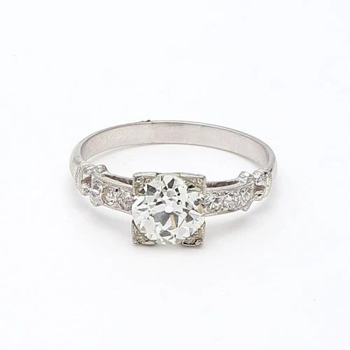 1.40 CARAT OLD EUROPEAN CUT SHAPE K-SI1 DIAMOND PLATINUM ENGAGEMENT RING: 1.40 CARAT OLD EUROPEAN CUT SHAPE K-SI1 DIAMOND PLATINUM ENGAGEMENT RING Title: 1.40 Carat Old European Cut Shape K-SI1 Diamond Platinum Engagement Ring Style: Engagement Metal: Platinum Gemstone 1: 1