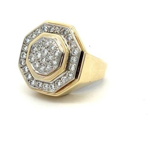 1.55 CARAT ROUND BRILLIANT H VS2 DIAMOND 14K YG COCKTAIL RING (1 of 2)