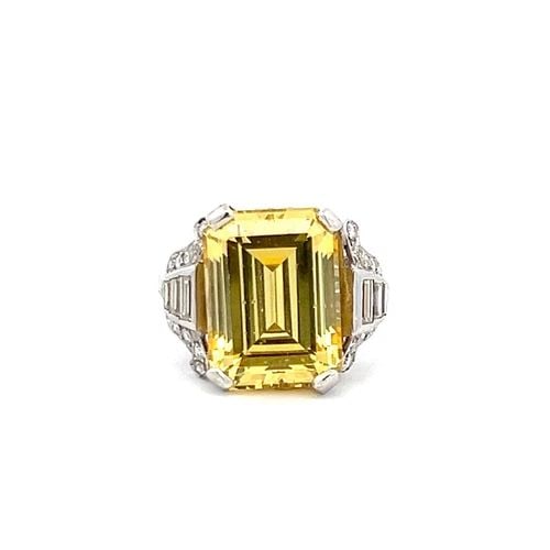 0.62 CARAT BAGUETTE SHAPE & ROUND BRILLIANT DIAMOND PLATINUM SEMI MOUNT RING (1 of 2)