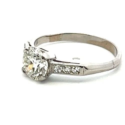 1.13 CARAT CIRCULAR BRILLIANT CUT AND OTHER DIAMONDS PLATINUM ENGAGEMENT RING (1 of 2)