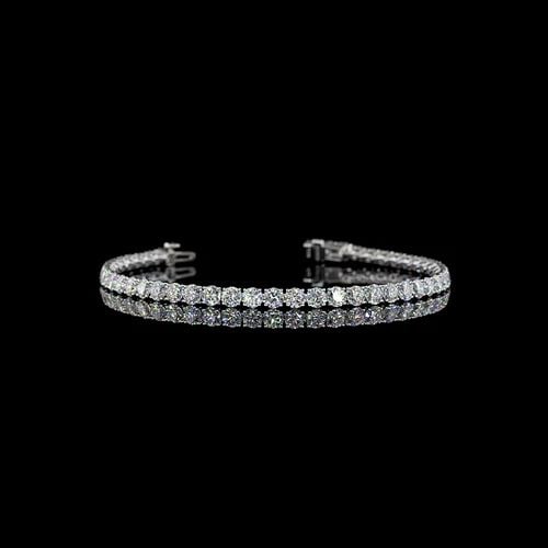 LAB-GROWN 10.59 CARAT ROUND E-F-VS DIAMOND 14K WHITE GOLD TENNIS BRACELET (1 of 2)