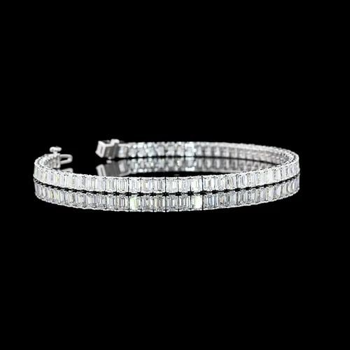 LAB-GROWN 7.06 CARAT EMERALD F-VS2 DIAMOND 14K WG TENNIS BRACELET: LAB-GROWN 7.06 CARAT EMERALD F-VS2 DIAMOND 14K WG TENNIS BRACELET Lab-Grown 7.06 Carat Emerald F-VS2 Diamond 14K White Gold Tennis Bracelet Details Department Unisex Adults Main Stone Emerald Metal Wh