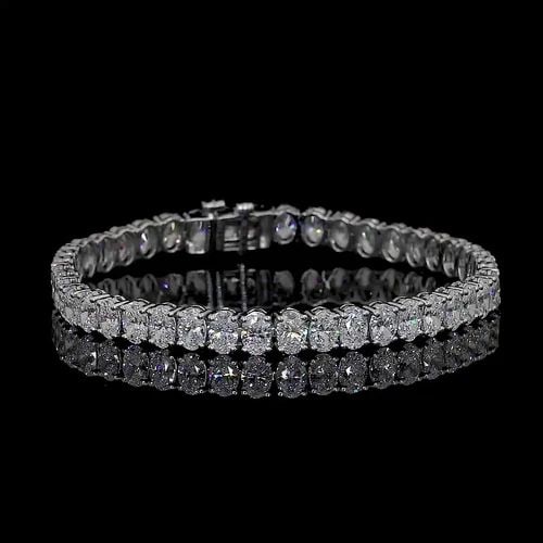 LAB-GROWN 7 CARAT OVAL F-VS2 DIAMOND 14K WHITE GOLD TENNIS BRACELET: LAB-GROWN 7 CARAT OVAL F-VS2 DIAMOND 14K WHITE GOLD TENNIS BRACELET Lab-Grown 7 Carat Oval F-VS2 Diamond 14K White Gold Tennis Bracelet Details Department Unisex Adults Main Stone No Stone Metal White