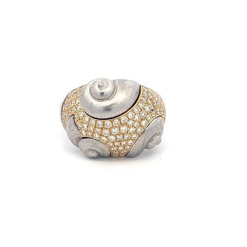 FOCHTMANN VINTAGE 18K TWO TONE GOLD COCKTAIL RING WITH 0.4 CARAT ROUND DIAMOND: FOCHTMANN VINTAGE 18K TWO TONE GOLD COCKTAIL RING WITH 0.4 CARAT ROUND DIAMOND FOCHTMANN VINTAGE 18K TWO TONE GOLD COCKTAIL RING WITH 0.4 CARAT ROUND DIAMOND PRODUCT DESCRIPTION Detailed Description: 