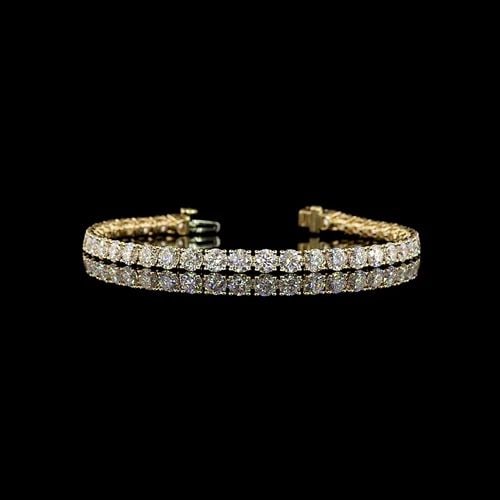 LAB-GROWN 9.81 CARAT ROUND E-F-VS2 DIAMOND 14K YELLOW GOLD TENNIS BRACELET: LAB-GROWN 9.81 CARAT ROUND E-F-VS2 DIAMOND 14K YELLOW GOLD TENNIS BRACELET LAB-GROWN 9.81 CARAT ROUND E-F-VS2 DIAMOND 14K YELLOW GOLD TENNIS BRACELET $5,630.00 PRODUCT DESCRIPTION Title: High-quality 