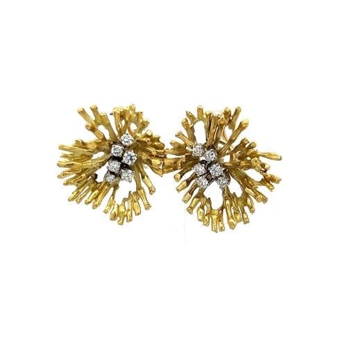 VINTAGE 18K YELLOW GOLD CLIP-ON EARRINGS WITH 1 CARAT ROUND H VS DIAMONDS: VINTAGE 18K YELLOW GOLD CLIP-ON EARRINGS WITH 1 CARAT ROUND H VS DIAMONDS VINTAGE 18K YELLOW GOLD CLIP-ON EARRINGS WITH 1 CARAT ROUND H VS DIAMONDS PRODUCT DESCRIPTION Detailed Description: Elevate yo