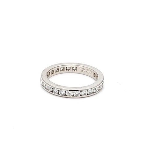 TIFFANY & CO PLATINUM ETERNITY BAND RING WITH 1.3 CARAT ROUND DIAMONDS SIZE 5: TIFFANY & CO PLATINUM ETERNITY BAND RING WITH 1.3 CARAT ROUND DIAMONDS SIZE 5 TIFFANY & CO PLATINUM ETERNITY BAND RING WITH 1.3 CARAT ROUND DIAMONDS SIZE 5 $5,620.00 PRODUCT DESCRIPTION Designer: Tiff