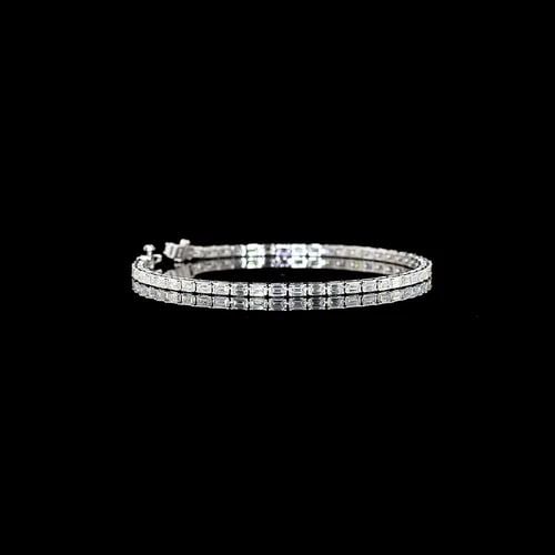 LAB-GROWN 4.95 CARAT EMERALD F-VS2 DIAMOND 14K WG TENNIS BRACELET: LAB-GROWN 4.95 CARAT EMERALD F-VS2 DIAMOND 14K WG TENNIS BRACELET Lab-Grown 4.95 Carat Emerald F-VS2 Diamond 14K White Gold Tennis Bracelet Details Department Unisex Adults Main Stone Emerald Metal Wh
