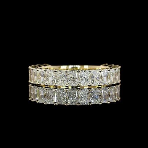 LAB-GROWN 2.08 CARAT RADIANT E-F-VS+ DIAMOND 14K YG 3/4 BAND ETERNITY BAND (1 of 2)