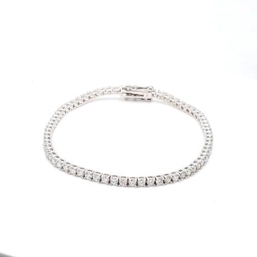 3.09 CARAT ROUND BRILLIANT F VS2 DIAMOND 14K WG TENNIS BRACELET: 3.09 CARAT ROUND BRILLIANT F VS2 DIAMOND 14K WG TENNIS BRACELET 3.09 Carat Round Brilliant F VS2 Diamond 14 Karat White Gold Tennis Bracelet 14k Details Department Unisex Adults Main Stone Diamond Met