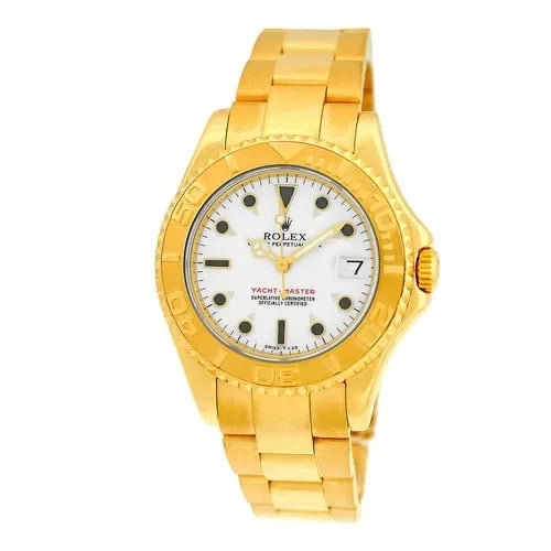 ROLEX 18K YELLOW GOLD 35MM YACHT-MASTER 68628 LIFETIME WARRANTY BOX MINTY: ROLEX 18K YELLOW GOLD 35MM YACHT-MASTER 68628 LIFETIME WARRANTY BOX MINTY BRAND: Rolex Model: Yacht-Master Reference No: 68628 Case Measurements: Case Diameter: 35mm Case Thickness: 11mm Water Resista
