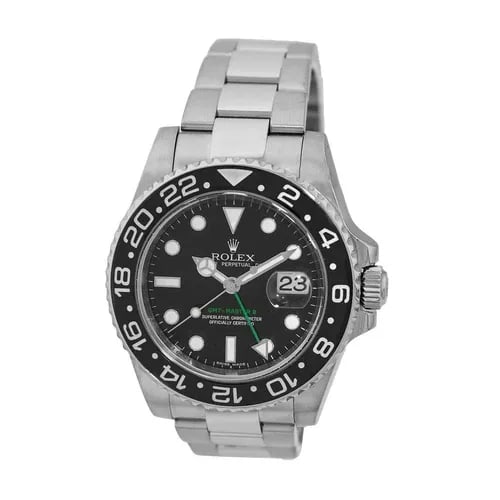 ROLEX STAINLESS STEEL 40MM GMT MASTER II CERAMIC 116710 BOX 2012 WARRANTY MINTY: ROLEX STAINLESS STEEL 40MM GMT MASTER II CERAMIC 116710 BOX 2012 WARRANTY MINTY ROLEX Stainless Steel 40mm GMT Master II Ceramic 116710 Box Warranty MINTY Pre-Owned Gent's Stainless Steel 40mm Rolex "
