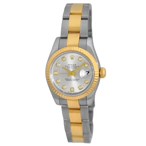 ROLEX STEEL & 18K YELLOW GOLD DATEJUST FACTORY DIAMOND DIAL 179173 BOX WARRANTY: ROLEX STEEL & 18K YELLOW GOLD DATEJUST FACTORY DIAMOND DIAL 179173 BOX WARRANTY ROLEX Steel & 18K Yellow Gold Datejust Factory Diamond Dial 179173 Box Warranty New Style Lady's Stainless Steel & 18K Y