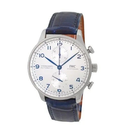 IWC STAINLESS STEEL 41MM PORTUGIESER CHRONOGRAPH 3716 BOX WARRANTY MINTY (1 of 2)