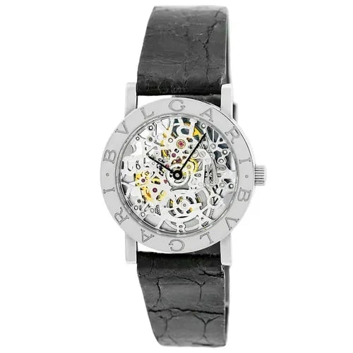 BULGARI 18K WHITE GOLD 33MM BVLGARI SKELETON BB.W.33.GL.SK.P BOX WARRANTY MINTY: BULGARI 18K WHITE GOLD 33MM BVLGARI SKELETON BB.W.33.GL.SK.P BOX WARRANTY MINTY BVLGARI 18K White Gold 33mm Bvlgari-Skeleton BB.W.33.GL.SK.P Box Warranty Gent's 18K White Gold 33mm Bvlgari "Bvlgari-Sk