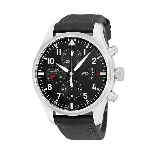IWC STAINLESS STEEL 43MM PILOT AUTOMATIC CHRONOGRAPH IW3777-01 WARRANTY 2013 (1 of 2)