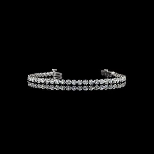 LAB-GROWN 1.82 CARAT ROUND E-F-VS+ DIAMOND 14K WHITE GOLD TENNIS BRACELET: LAB-GROWN 1.82 CARAT ROUND E-F-VS+ DIAMOND 14K WHITE GOLD TENNIS BRACELET Title: High-quality Brand-New Echo Friendly Elegant Lab-Grown 1.82 Carat Round E-F-VS+ Diamond 14K White Gold Tennis Bracelet 
