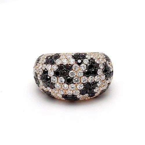 18 KARAT YELLOW GOLD COCKTAIL RING WITH 5.8 CARAT ROUND DIAMONDS SIZE 6.5 (1 of 2)