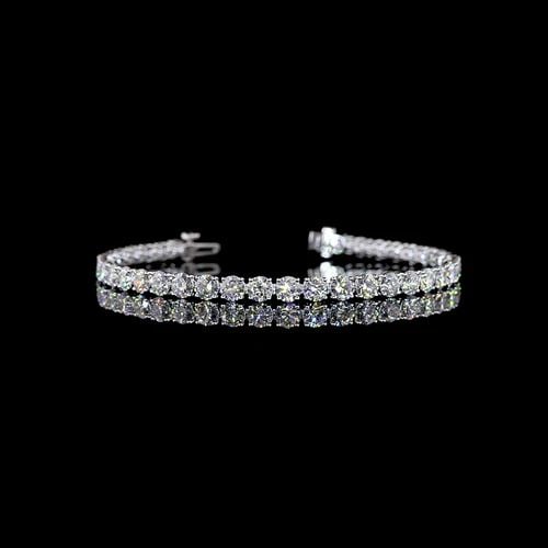 LAB-GROWN 9.5 CARAT ROUND E-F-VS DIAMOND 14K WHITE GOLD TENNIS BRACELET: LAB-GROWN 9.5 CARAT ROUND E-F-VS DIAMOND 14K WHITE GOLD TENNIS BRACELET Title: High-quality Brand-New Echo Friendly Elegant Lab-Grown 9.5 Carat Round E-F-VS Diamond 14K White Gold Tennis Bracelet Vide