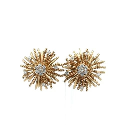 1.10 CARAT ROUND BRILLIANT DIAMOND 14 KARAT YELLOW GOLD CLIP ON EARRINGS: 1.10 CARAT ROUND BRILLIANT DIAMOND 14K YELLOW GOLD CLIP ON EARRINGS 1.10 Carat Round Brilliant Diamond 14 Karat Yellow Gold Clip On Earrings 14k Details Department Unisex Adults Main Stone Diamond Met