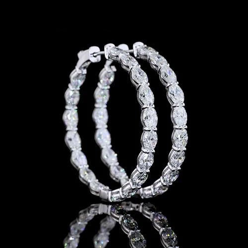 LAB-GROWN 7.72 CARAT OVAL E-F-VS DIAMOND 14K WHITE GOLD HOOPS EARRINGS: LAB-GROWN 7.72 CARAT OVAL E-F-VS DIAMOND 14K WHITE GOLD HOOPS EARRINGS LAB-GROWN 7.72 CARAT OVAL E-F-VS DIAMOND 14K WHITE GOLD HOOPS EARRINGS PRODUCT DESCRIPTION Title: High-quality Brand-New Echo Fri