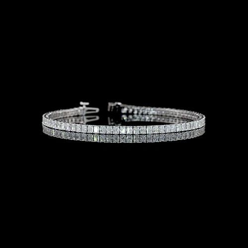 LAB-GROWN 5.12 CARAT RADIANT E-F-VS1 DIAMOND 14K WHITE GOLD TENNIS BRACELET: LAB-GROWN 5.12 CARAT RADIANT E-F-VS1 DIAMOND 14K WHITE GOLD TENNIS BRACELET Title: High-quality Brand-New Echo Friendly Elegant Lab-Grown 5.12 Carat Radiant E-F-VS1 Diamond 14K White Gold Tennis Brace