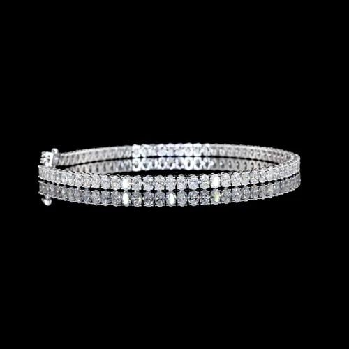 LAB-GROWN 5.06 CARAT OVAL E-F-VS2 DIAMOND 14K WHITE GOLD TENNIS BRACELET: LAB-GROWN 5.06 CARAT OVAL E-F-VS2 DIAMOND 14K WHITE GOLD TENNIS BRACELET Title: High-quality Brand-New Echo Friendly Elegant Lab-Grown 5.06 Carat Oval E-F-VS2 Diamond 14K White Gold Tennis Bracelet Vi
