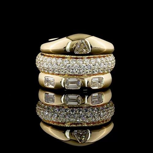 LAB-GROWN 3.48 CARAT ROUND E-F-VS2 DIAMOND 14K YG COCKTAIL ETERNITY BAND: LAB-GROWN 3.48 CARAT ROUND E-F-VS2 DIAMOND 14K YG COCKTAIL ETERNITY BAND Title: High-quality Brand-New Echo Friendly Elegant Lab-Grown 3.48 Carat Round E-F-VS2 Diamond 14K Yellow Gold Cocktail Eternit