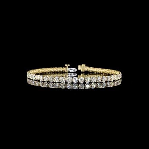 LAB-GROWN 8.35 CARAT ROUND E-F-VS1 DIAMOND 14K YELLOW GOLD TENNIS BRACELET: LAB-GROWN 8.35 CARAT ROUND E-F-VS1 DIAMOND 14K YELLOW GOLD TENNIS BRACELET Title: High-quality Brand-New Echo Friendly Elegant Lab-Grown 8.35 Carat Round E-F-VS1 Diamond 14K Yellow Gold Tennis Bracele