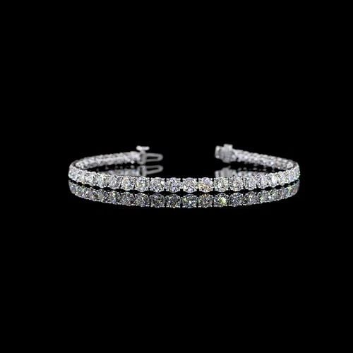 LAB-GROWN 8.26 CARAT ROUND E-F-VS2 DIAMOND 14K WHITE GOLD TENNIS BRACELET: LAB-GROWN 8.26 CARAT ROUND E-F-VS2 DIAMOND 14K WHITE GOLD TENNIS BRACELET Title: High-quality Brand-New Echo Friendly Elegant Lab-Grown 8.26 Carat Round E-F-VS2 Diamond 14K White Gold Tennis Bracelet 