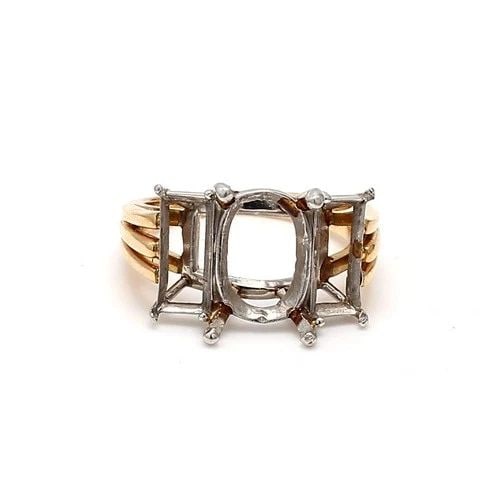 OSCAR HEYMAN 18K TWO TONE GOLD/PLAT SEMI MOUNT RING FITS 11.5X7.89MM: OSCAR HEYMAN 18K TWO TONE GOLD/PLAT SEMI MOUNT RING FITS 11.5X7.89MM OSCAR HEYMAN 18K TWO TONE GOLD/PLAT SEMI MOUNT RING FITS 11.5X7.89MM PRODUCT DESCRIPTION Designer: OSCAR HEYMAN Video: Video Link D