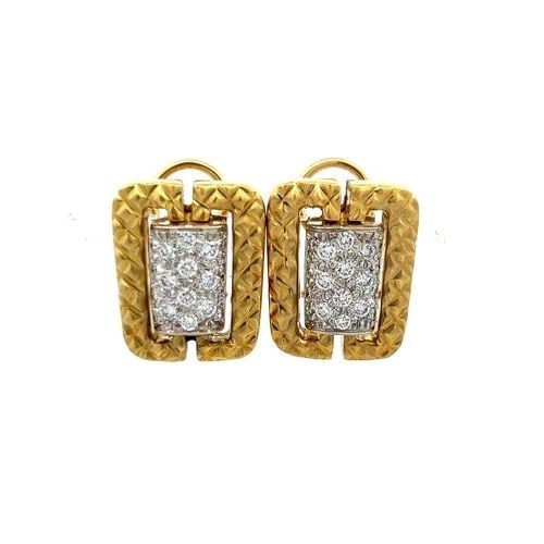 0.72 CARAT ROUND BRILLIANT H SI1 DIAMOND 18 KARAT YELLOW GOLD CLIP ON EARRINGS (1 of 2)