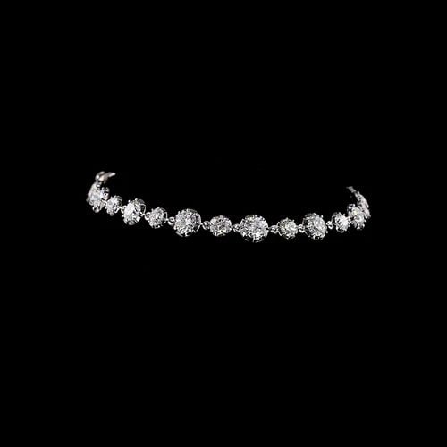 LAB-GROWN 6.42 CARAT ROUND E-F-VS1 DIAMOND 14K WHITE GOLD STATION BRACELET: LAB-GROWN 6.42 CARAT ROUND E-F-VS1 DIAMOND 14K WHITE GOLD STATION BRACELET Title: High-quality Brand-New Echo Friendly Elegant Lab-Grown 6.42 Carat Round E-F-VS1 Diamond 14K White Gold Station Bracele