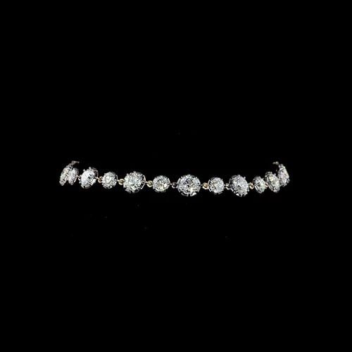 LAB-GROWN 6.52 CARAT ROUND E-F-VS1 DIAMOND 14K YELLOW GOLD STATION BRACELET: LAB-GROWN 6.52 CARAT ROUND E-F-VS1 DIAMOND 14K YELLOW GOLD STATION BRACELET Title: High-quality Brand-New Echo Friendly Elegant Lab-Grown 6.52 Carat Round E-F-VS1 Diamond 14K Yellow Gold Station Brace