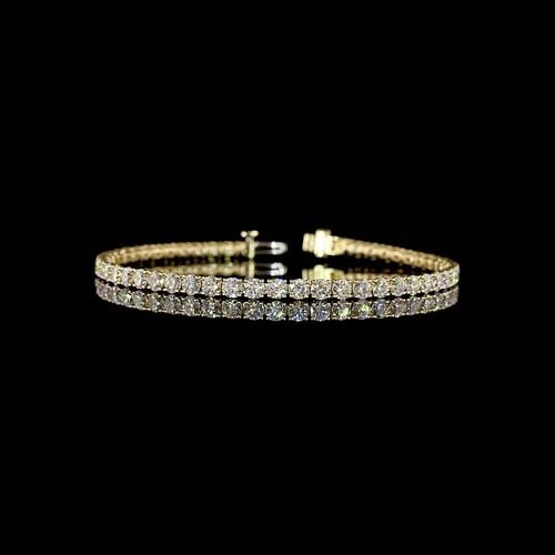 LAB-GROWN 6.53 CARAT ROUND E-F-VS1 DIAMOND 14K YELLOW GOLD TENNIS BRACELET: LAB-GROWN 6.53 CARAT ROUND E-F-VS1 DIAMOND 14K YELLOW GOLD TENNIS BRACELET PRODUCT DESCRIPTION Title: High-quality Brand-New Echo Friendly Elegant Lab-Grown 6.53 Carat Round E-F-VS1 Diamond 14K Yellow