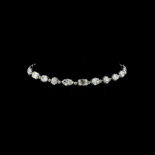 LAB-GROWN 5.28 CARAT MIX E-F-VS1 DIAMOND 14K YELLOW GOLD STATION BRACELET: LAB-GROWN 5.28 CARAT MIX E-F-VS1 DIAMOND 14K YELLOW GOLD STATION BRACELET Title: High-quality Brand-New Echo Friendly Elegant Lab-Grown 5.28 Carat MIX E-F-VS1 Diamond 14K Yellow Gold Station Bracelet 
