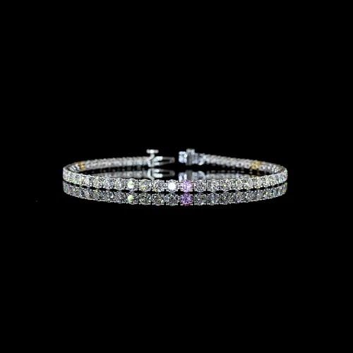 LAB-GROWN 5.98 CARAT ROUND -VS2 DIAMOND 14K TWO TONE TENNIS BRACELET: LAB-GROWN 5.98 CARAT ROUND -VS2 DIAMOND 14K TWO TONE TENNIS BRACELET Title: High-quality Brand-New Echo Friendly Elegant Lab-Grown 5.98 Carat Round -VS2 Diamond 14K Two Tone Tennis Bracelet Video Link