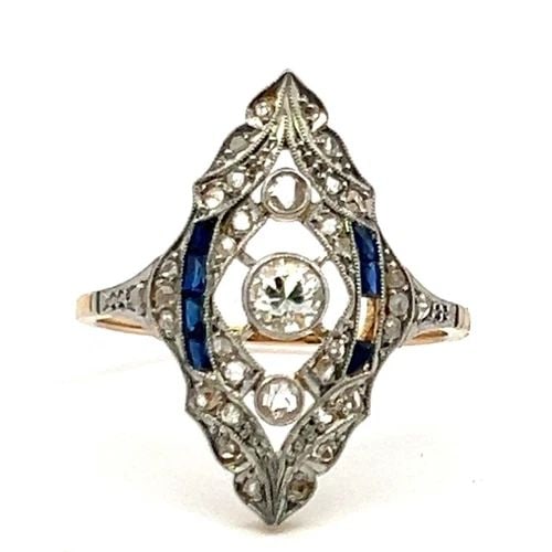0.35 CARAT OLD EUROPEAN CUT DIAMOND 14K YELLOW GOLD ART DECO RING: 0.35 CARAT OLD EUROPEAN CUT DIAMOND 14K YELLOW GOLD ART DECO RING 0.35 Carat Old European Cut Diamond 14 Karat Yellow Gold Art Deco Ring 14k Engagement Ring Details Department Unisex Adults Main Stone