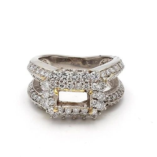 VINTAGE 1.56 CARAT H-VS1 DIAMOND PLATINUM WEDDING RING (1 of 2)