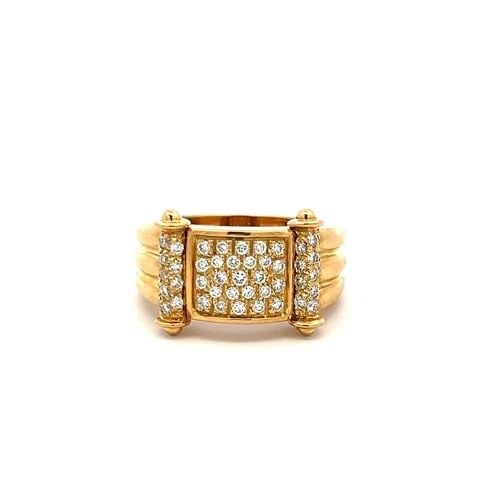 AUDEMARS PIGUET 0.45 CARAT ROUND DIAMOND 18 KARAT YELLOW GOLD COCKTAIL RING: AUDEMARS PIGUET 0.45 CARAT ROUND DIAMOND 18 KARAT YELLOW GOLD COCKTAIL RING PRODUCT DESCRIPTION Designer: Audemars Piguet Title: Audemars Piguet 0.45 Carat Round Brilliant G VS Diamond 18 Karat Yellow