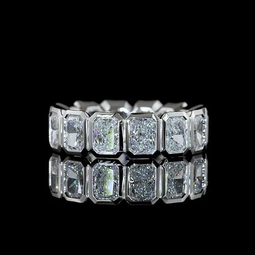 LAB-GROWN 4.68 CARAT RADIANT E-F-VS DIAMOND 14K WHITE GOLD ETERNITY BAND: LAB-GROWN 4.68 CARAT RADIANT E-F-VS DIAMOND 14K WHITE GOLD ETERNITY BAND Title: High-quality Brand-New Echo Friendly Elegant Lab-Grown 4.68 Carat Radiant E-F-VS Diamond 14K White Gold Eternity Band Et