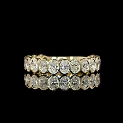 LAB-GROWN 1.19 CARAT OVAL E-F-VS+ DIAMOND 14K YELLOW GOLD 3/4 BAND ETERNITY BAND: LAB-GROWN 1.19 CARAT OVAL E-F-VS+ DIAMOND 14K YELLOW GOLD 3/4 BAND ETERNITY BAND Title: High-quality Brand-New Echo Friendly Elegant Lab-Grown 1.19 Carat Oval E-F-VS+ Diamond 14K Yellow Gold 3/4 Band 