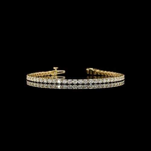 LAB-GROWN 2.82 CARAT ROUND E-F-VS2 DIAMOND 14K YELLOW GOLD TENNIS BRACELET: LAB-GROWN 2.82 CARAT ROUND E-F-VS2 DIAMOND 14K YELLOW GOLD TENNIS BRACELET $3,930.00 PRODUCT DESCRIPTION Title: High-quality Brand-New Echo Friendly Elegant Lab-Grown 2.82 Carat Round E-F-VS2 Diamond 
