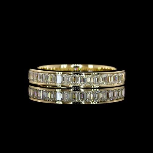 LAB-GROWN 1.11 CARAT EMERALD E-F-VS+ DIAMOND 14K YG 3/4 BAND ETERNITY BAND: LAB-GROWN 1.11 CARAT EMERALD E-F-VS+ DIAMOND 14K YG 3/4 BAND ETERNITY BAND PRODUCT DESCRIPTION Title: High-quality Brand-New Echo Friendly Elegant Lab-Grown 1.11 Carat Emerald E-F-VS+ Diamond 14K Yell