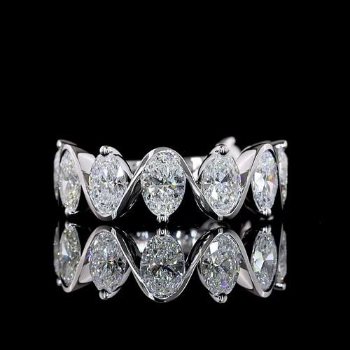 LAB-GROWN 3.22 CARAT OVAL E-F-VS DIAMOND 14K WHITE GOLD 3/4 BAND ETERNITY BAND: LAB-GROWN 3.22 CARAT OVAL E-F-VS DIAMOND 14K WHITE GOLD 3/4 BAND ETERNITY BAND PRODUCT DESCRIPTION Title: High-quality Brand-New Echo Friendly Elegant Lab-Grown 3.22 Carat Oval E-F-VS Diamond 14K Whit
