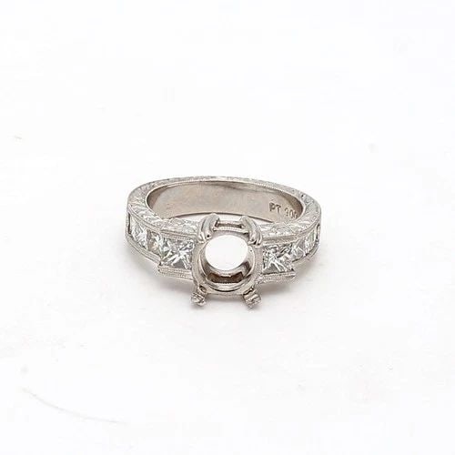 1.50 CARAT PRINCESS CUT H SI1 DIAMOND PLATINUM SEMI MOUNT RING: 1.50 CARAT PRINCESS CUT H SI1 DIAMOND PLATINUM SEMI MOUNT RING Title: 1.50 Carat Princess Cut H SI1 Diamond Platinum Semi Mount Ring Style: Semi Mount Metal: Platinum Gemstone 1: 1.5 Carat Diamond Num