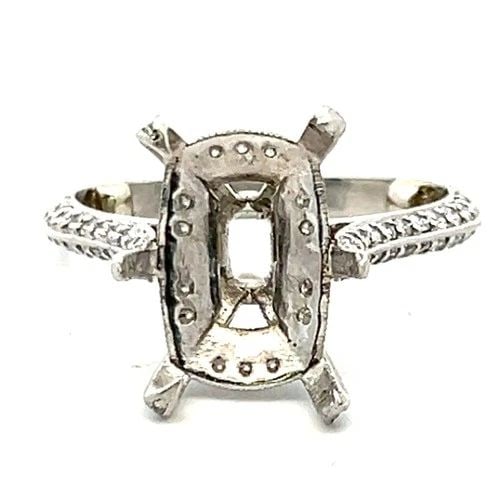 0.73 CARAT ROUND BRILLIANT H SI1 DIAMOND PLATINUM SEMI MOUNT RING (1 of 2)