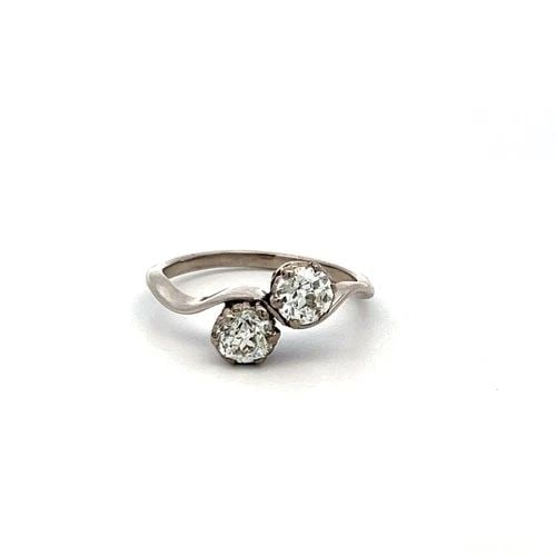 PLATINUM TWO-STONE RING WITH 1.13 CARAT CIRCULAR BRILLIANT I-SI2 DIAMONDS: PLATINUM TWO-STONE RING WITH 1.13 CARAT CIRCULAR BRILLIANT I-SI2 DIAMONDS Detailed Description: Embrace timeless elegance with this stunning platinum two-stone ring. Featuring two circular brilliant-c