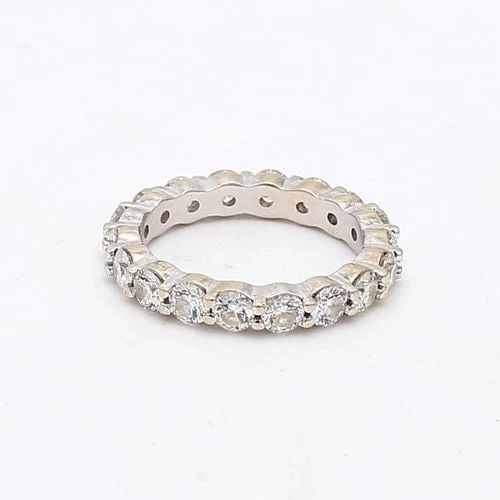 1.80 CARAT ROUND BRILLIANT I SI1 DIAMOND 18 KARAT WHITE GOLD ETERNITY BAND RING (1 of 2)